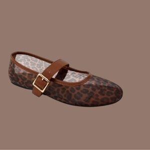 Leopard Print Mary Jane Flats